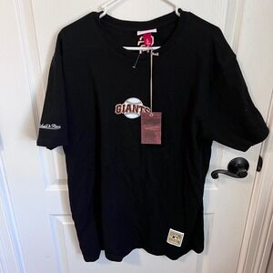 Mitchell &‎ Ness San Francisco Giants MLB Insignia Tee Black SSTE4857 Mens L NEW